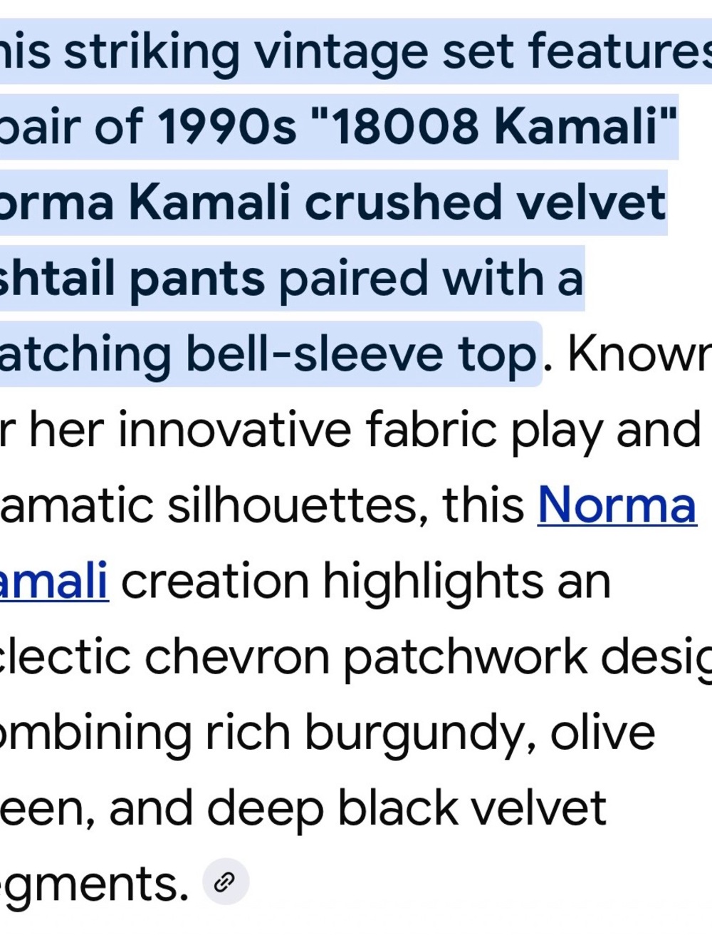 Norma Kamali red, Olive & Black bell bottom pants and top black and red